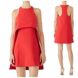 KAUFMANFTANCO Cape Dress Shift Red 6